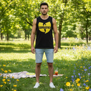 Men's Wu-Tang Black Yellow Graphic Tank Top M